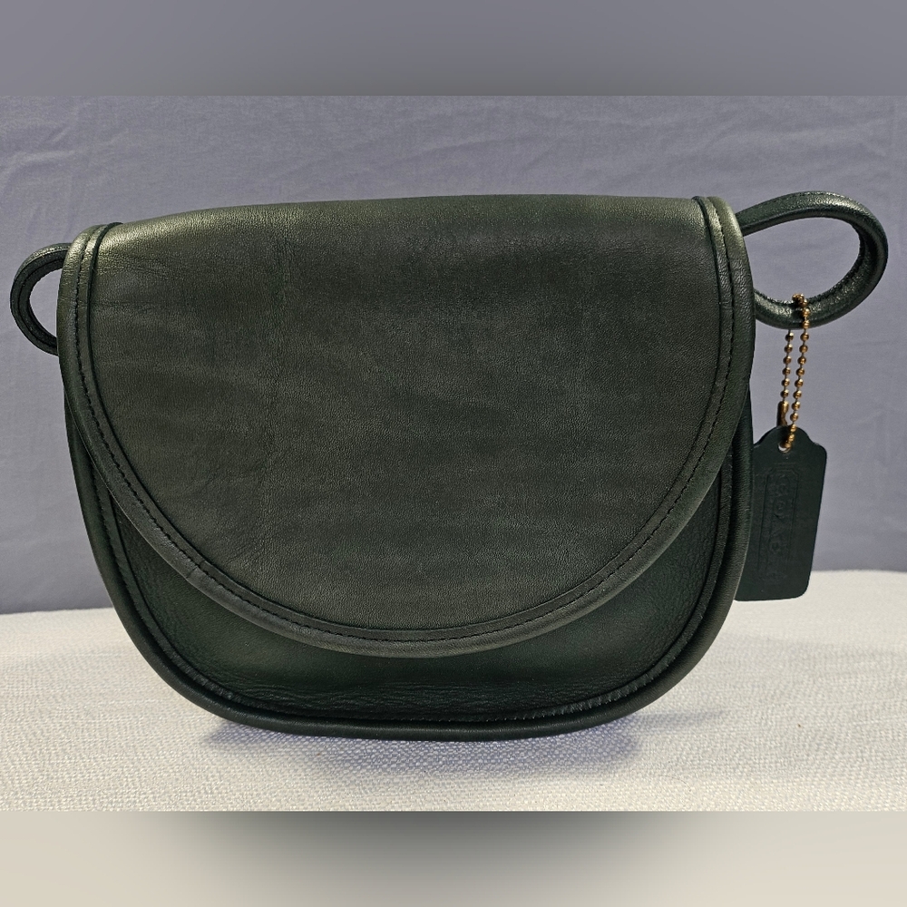 Vtg Coach Casey Green Leather Crossbody Bag 9923 Made in USA-Excellent Pre-Loved